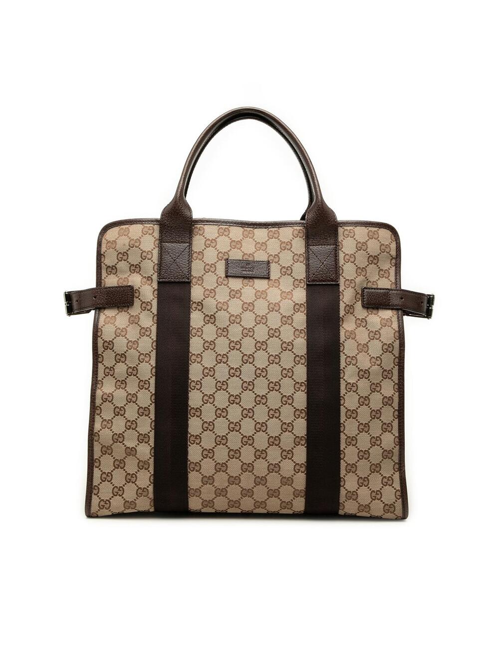 Gucci Gg Canvas Tote Pre-Loved Beige #359915G56B